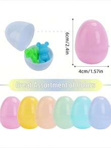 24pcs Plastic Easter Eggs | Soft Pastel Colors, Reusable & Shatterproof | Designed For Easter Egg Hunts, Crafts And Party Decor | Essential For Easter Decoration - Multicolor - View 7