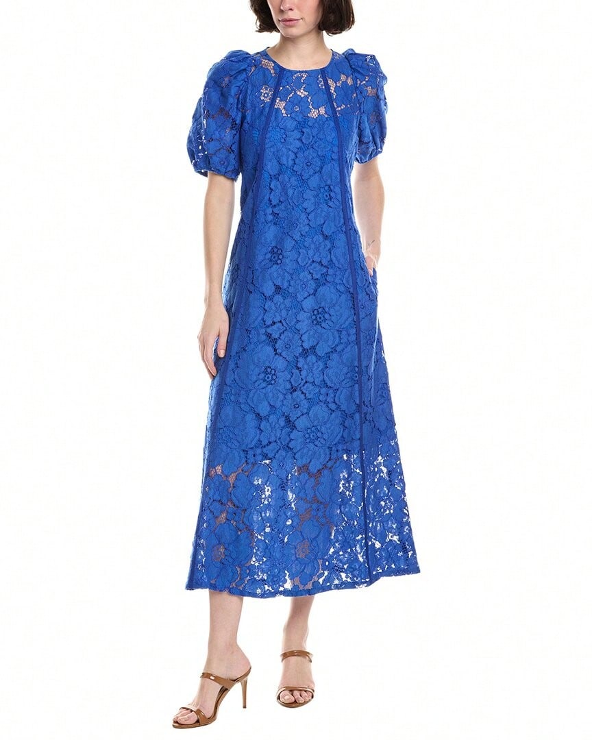 Sara Campbell Lace Maxi Dress - 藍色 - 查看 1