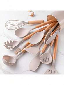 Batidor de silicona antiadherente, resistente al calor, utensilio de cocina de silicona para el hogar - Ver 3