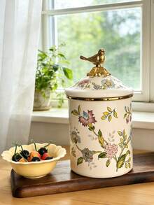 1 Set 850ml Enamel Storage Jars, Luxury Style With Lids - Suitable For Home And Office, Great For Storing Tea Leaves, Coffee Beans, General Items; Perfect Gift For Elders And Relatives - Multicolor - View 15