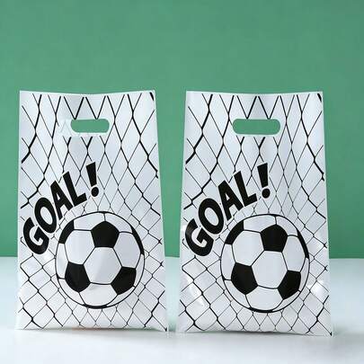 10pcs Football Party Gift Bag - Children's Birthday Party Football Theme Gift Bag, Sports Party Supplies And Gifts,Snacks, Cookies, Candy Bags, Birthday Party Decorations.