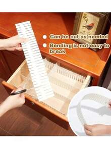 4pcs/8pcs/12pcs Drawer Divider Organizer, Adjustable Plastic Compartment Organizer Tray For Underwear, Socks, Accessories Storage, Drawer Separator - White - View 1
