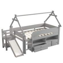 Kids Bed Frames, Headboards & Footboards - Grey + Solid Wood - View 8