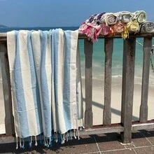1 Khăn tắm biển Thổ Nhĩ Kỳ có tua rua, khăn tắm spa, khăn tắm viền tua rua, khăn tắm phong cách Bohemian, phụ kiện đi biển - Nhiều màu - Xem 5