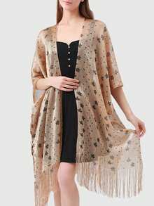 1pc Star Casual Lightweight Shawl Cover Up, Fashionable Cover-Up For Party, Holiday, Beach, Bikini, Spring/Summer - Multicolor - View 1