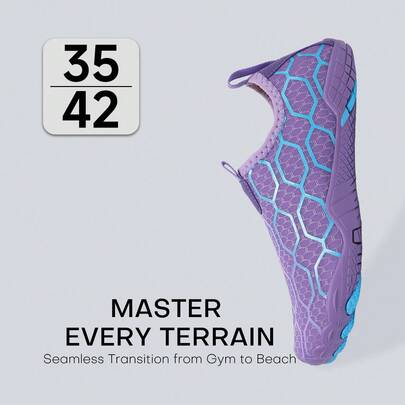 1Pair Multi-Sports Breathable Unisex Barefoot Shoes, Flexible-Sole Geometric-Print Breathable-Mesh Slip-On Yoga-Training Wading-Sneakers