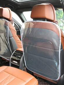 1pc Car Seat Protector Cover, Transparent Plastic Material Anti-Kick Anti-Stain Foot Mat - Multicolor - View 4