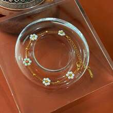 1pc Fashionable Delicate Twisted Faux Pearl Stainless Steel Bracelet, Handmade Woven Faux Crystal Flower Bead Chain, Suitable For Women's Daily And Party Wear - Beaded Flower Bracelet - View 18