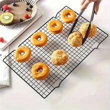 1pc Barbecue Grill Cooling Rack, Cooking Baking Cooling Tray, Grill Rack, Cake Cooling Rack, Roasting Rack, Baking Steaming Rack, Biscuit Cooling Rack, Iron Cooling Toast Rack - Black - View 8