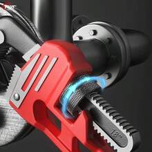 8英寸重型直柄管钳，铝合金可调式水管钳，高碳钢大容量管夹，水管工具 - 八寸紅柄鉗 - 查看 5