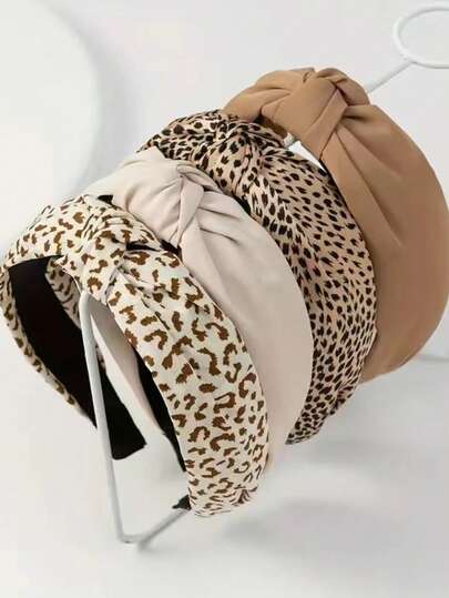 女士豹纹布艺发带，百搭发饰，发箍，发圈，头饰，豹纹及纯色可选。适合日常通勤、居家及休闲佩戴。舒适不紧绷，轻松提升您的整体造型。每位女性必备的时尚头饰。