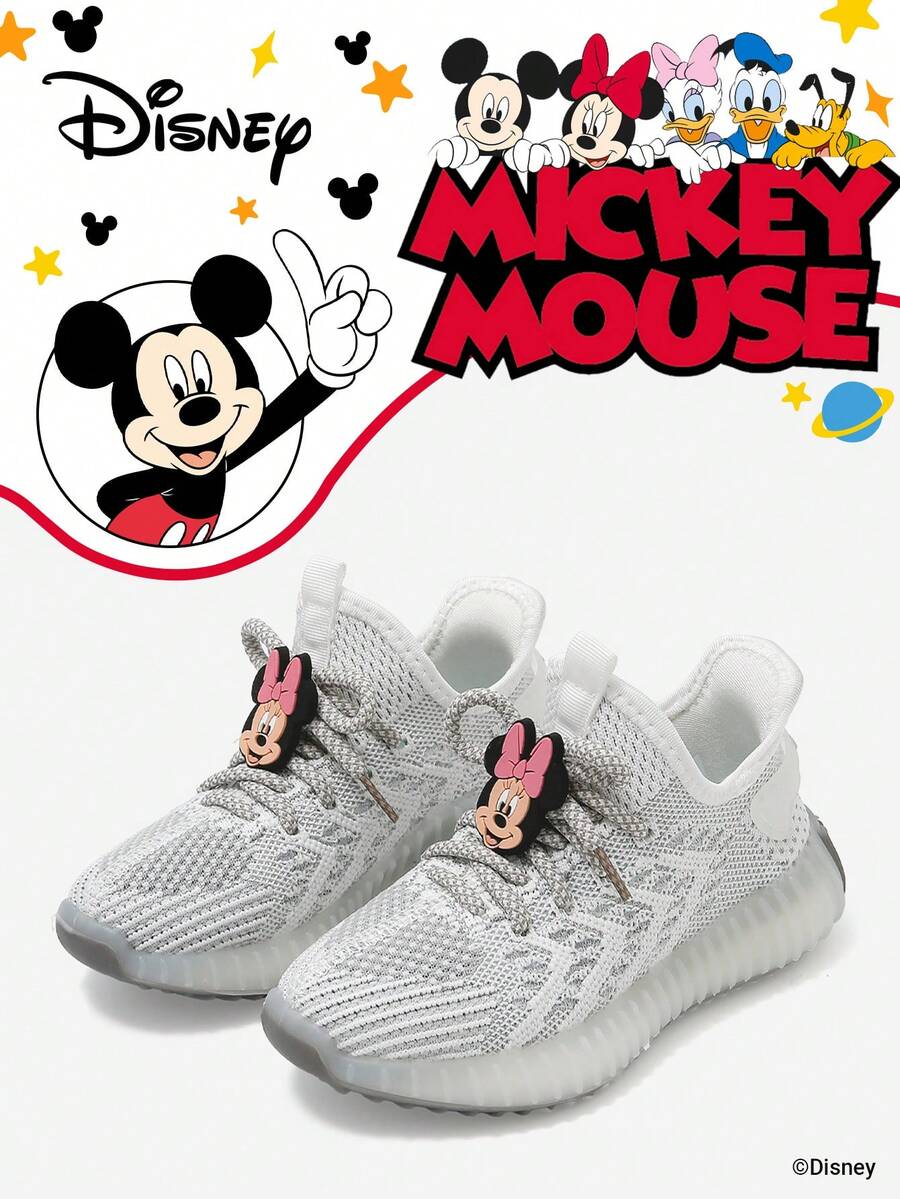 Authorized Collaboration With Mickey Mouse | A Pair Of Disney Children's Sneakers, Suitable For Daily, Festival, Sports, And Outdoor Wear. It Fits The Foot Comfortably, Is Anti-Slip, Wear-Resistant, And Breathable (Boys' Sneakers, Boys' Board Shoes, Children's Sneakers, Girls' Sneakers, Girls' Board Shoes) - White - View 1