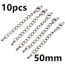 10pcs 50/70mm Length Extended Extension Tail Chains With Lobster Clasps Connector For Necklace Bracelet DIY Jewelry Making Findings Accessories - Tail Chain - View 20