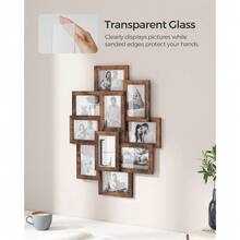 4x6 Collage Picture Frames For Wall Decor, 10 Pack Family Photo Collage Frame Set For Gallery, Glass Front, Assembly Required, Rustic Brown URPF020X02 - RusticBrown10Pack - View 6