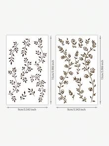 2 piezas Tatuajes temporales de hojas negras, resistentes al agua, diseño minimalista, adecuados para personas de moda, tatuaje falso para la mano - Multicolor - Ver 2