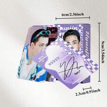 HYNJIN 独家明星系列 S-K 92件套节日套装 | 60张双面明星照片卡和32张贴纸 | 圣诞节和新年送给粉丝的理想礼物 - 彩色 - 查看 2