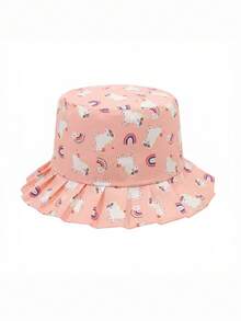 1顶儿童夏季遮阳帽，适合1-3岁幼儿，蝴蝶结装饰荷叶边渔夫帽，春夏季节适用 - 彩色 - 查看 9