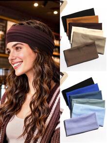 7pcs Women's Solid Color & Striped Casual Headbands, Fashion Hair Accessories Summer Beach Hair Bands,Holiday,Travel,Festival,Birthday - Multicolor - View 13
