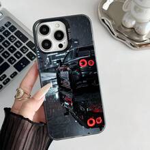 Étui de protection convenant aux modèles d' 17, 16, 15, 14, 13, 12, 11 Pro Max, 17Air, 16E, 7, 8 Plus et SE4 Mini, avec un design cool de voiture GTRR. Étui de protection pratique, coque de téléphone. - Argent - Voir 3