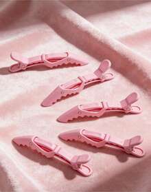 10pcs/5pcs/2pcs Professional Non-Slip Hair Clips, Long Mouth Sectioning Clips Hair Styling, Salon & Home Use Hair Accessories - Pink - 5 Pieces - View 4