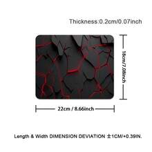 电脑桌垫 XXL 鼠标垫 大号鼠标垫 游戏桌垫 办公桌垫 防滑橡胶底 缝边设计 适用于游戏办公，红色裂纹几何图案 - 查看 14