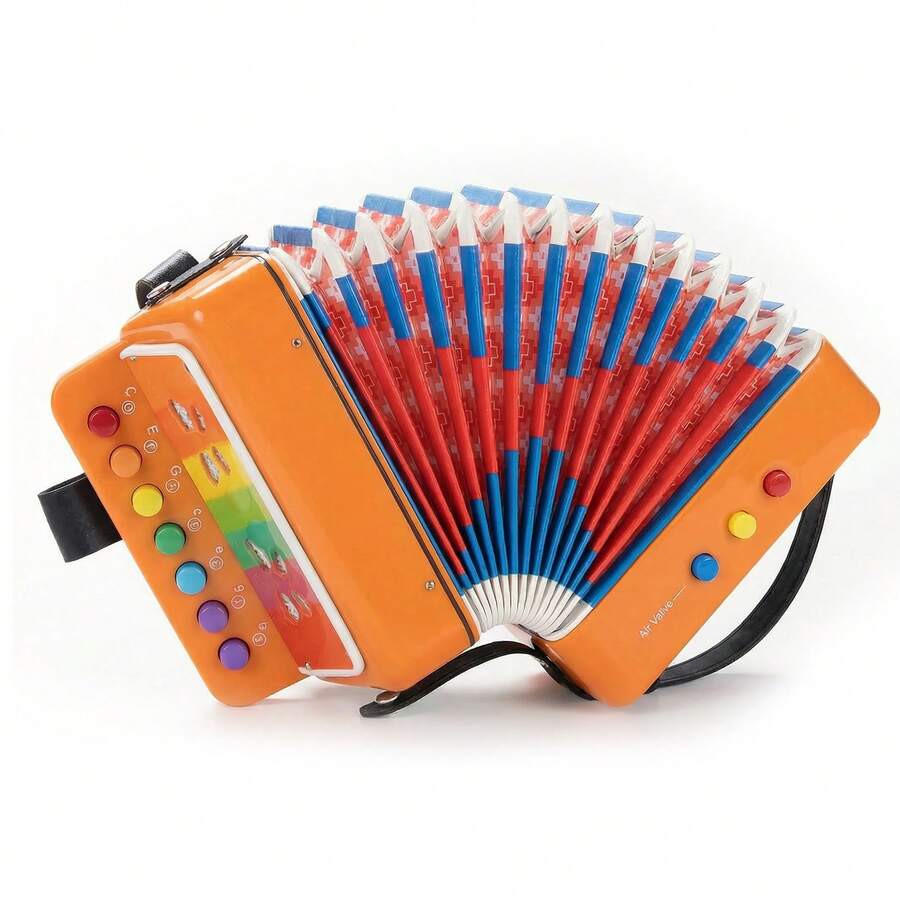 Small 7 Key Accordion Children's Musical Instrument Gift - 橘色 - 查看 1