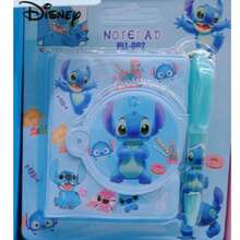 Disney 缝线笔记本配圆珠笔，学生礼物，返校礼物，派对礼物，学生用品，学生奖励 - 1 Set史迪奇 - 查看 2