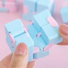 1pc Macaron Magic Cube, Stress Relief Anti-Pressure Gadget, Finger Fidget Cube, Helps Relieve Anxiety - Multicolor - View 5