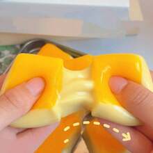 Realistic Squishy Cheese Mochi Squeeze Toy, Soft Stress Relief Squeezing Toy, Pressure Release Sensory Fidget Toy - Multicolor - View 3