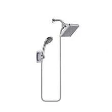 57-Inch Flexible Handheld Shower Head With 6-Inch Adjustable Round Bathroom Faucet Set, Includes 3-Way Diverter And Drill-Free Wall Mount Bracket, Black/Silver, Bathroom Upgrade, Stylish Shower Design, Multi-Function Shower, Luxury Bathroom - Set - View 6