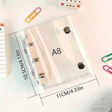 1pc Portable Transparent Loose-Leaf Binder, Transparent Sticker Book Loose-Leaf Binder, Photo Album Sticker Loose-Leaf Binder, Sticker Book, Photo Storage Bag, Weekly Planner Loose-Leaf Binder, Monthly Planner Loose-Leaf Binder, Planner, Notebook, Office Supplies - Multicolor - View 14