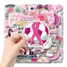 124 Pcs Pink Soccer Stickers, High Quality Stickers Decals Scrapbook, Diary, Laptop, Bumper, Skateboard, Water Bottle, Computer, Phone, Hard Hat, Car, Tablet, Bicycle Stickers - Random Style - View 3