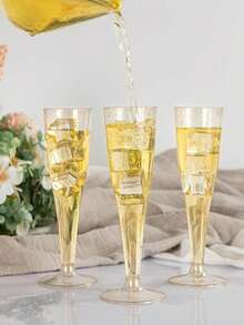 5/10个5.5盎司可重复使用塑料香槟杯，现代优雅，适合婚礼、派对、生日等场合。 - 款式隨機 - 查看 3
