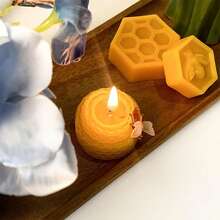 3/6pcs Handmade Beeswax Candle Set, Unscented, With Bee Shaped Decorations, Suitable For Party, Home Decor, Indoor Display, Photography Props - Fragrance-free - View 7