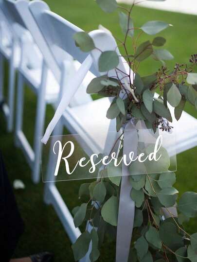 لافتة محجوز للزفاف قطعة واحدة، لافتة محجوز، لافتة محجوز للزفاف، لافتة محجوز للطاولة، لافتة محجوز للكرسي، لافتة زفاف من الأكريليك، لافتات محجوز، لافتات الزفاف، إشارات الزفاف، لافتات محجوز للزفاف، ديكور الزفاف هدايا عيد ميلاد الصيف عودة إلى المدرسة لوازم المدرسة ديكور الغرفة