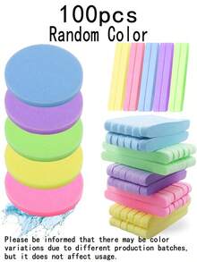 100pcs Round Compressed Facial Cleansing Sponges, Wood Pulp Fiber Expandable, Face Cleaning Makeup Puff, Suitable As Valentine's Day Gift For Girlfriend, One-Time Use Thickened Facial Cleansing Sponge - One Size Fits All - View 9