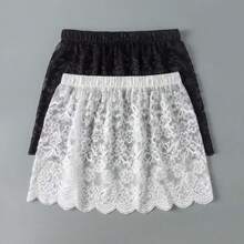 Adjustable Lace Slip Dress Extender, Flexible Layered Mini Skirt Hem Extender For Shirt, Lace Shirt With Extended Slip Dress - Multicolor - View 8