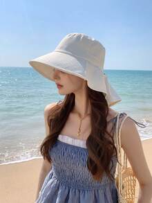 LEAJOURNO. 1顶女士可折叠沙滩渔夫帽，防晒颈部遮挡，春夏季可折叠宽檐帽 - 彩色 - 查看 14