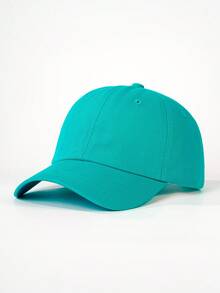 1pc Men's Solid Color Minimalist Sun Visor Baseball Cap, Adjustable Casual Sun Protection Hat Suitable For Valentine's Day, Spring/Autumn Travel, Versatile, Y2K Style Young Men Sun Hat - Lake Green - View 3