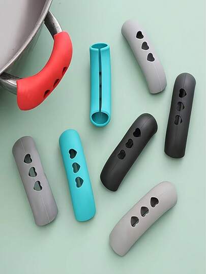 2pcs Silicone Pot Handle Covers, Heat Resistant, Anti-Scald, Non-Slip, Ensure Cooking Safety
