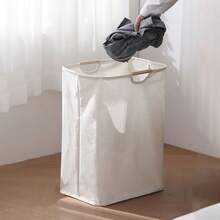 1 Giỏ đựng đồ gấp gọn, Giỏ đựng quần áo bẩn có tay cầm bằng gỗ, Giỏ đựng đồ giặt dung tích lớn, Thiết kế tối giản, Thích hợp để đựng đồ chơi, giày dép, ủng, váy vóc, v.v. Giỏ đựng đồ giặt, Giỏ đựng đồ phòng tắm, Giỏ đựng đồ. - trắng - Xem 8