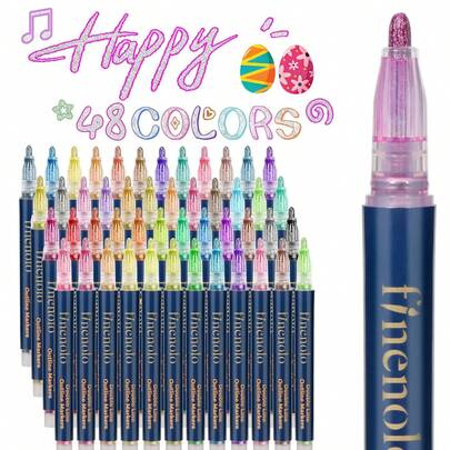 36/48 Glitter Metallic Gel Pens For Coloring, Tween Teen Girl Christmas/Birthday Gifts Stuff, Cool Fun Art Crafts School Journaling Supplies School Supplies, Suitable For School Office And Other Environments