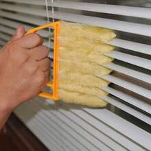 1pc Multifunctional Blind Cleaning Brush, Household Window Curtain Cleaning Tool, Air Conditioner Fan Dust Removal Brush, Crevice Brush - Yellow - View 4