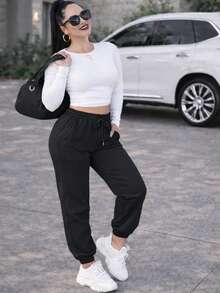 Women Sweatpants - Black - View 1