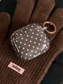 Ốp tai nghe Pro 3 phong cách tối giản Hàn Quốc chấm bi đen trắng, phù hợp với thế hệ thứ 3, Apple thế hệ thứ 2, mặt dây chuyền hình trái tim Niche thế hệ thứ 4, chống rơi vỡ. - Màu Khaki - Xem 3