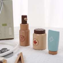 Kids Pretend Nurse Stethoscope Medical Set, Injection Syringe Wooden Doctor Role Play Toys For Boys - Multicolor - View 5