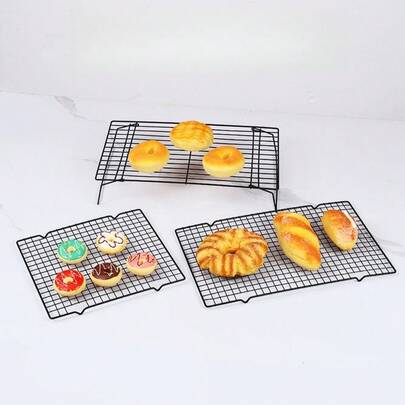 1件装烧烤冷却架，烹饪烘焙冷却盘，烤架，蛋糕冷却架，烤肉架，蒸烤架，饼干冷却架，铁质吐司冷却架