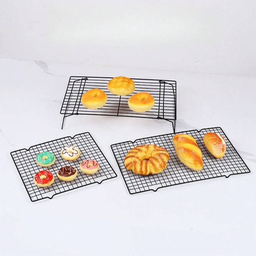 1pc Barbecue Grill Cooling Rack, Cooking Baking Cooling Tray, Grill Rack, Cake Cooling Rack, Roasting Rack, Baking Steaming Rack, Biscuit Cooling Rack, Iron Cooling Toast Rack