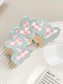 1个/4个甜美花卉格子蝴蝶结发爪夹可爱发饰发夹，适用于丸子头、马尾辫、度假夏季海滩旅行发夹、假日旅行 - 彩色 - 查看 13