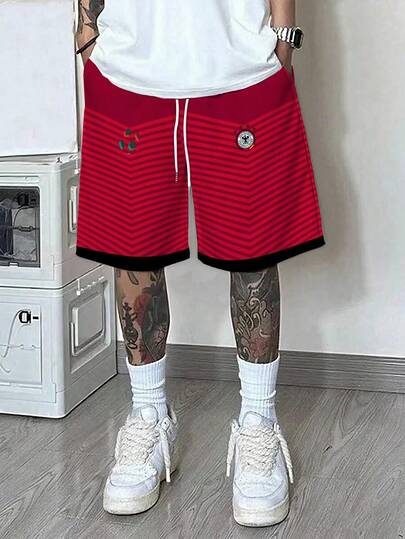 Men's Sports Shorts With Letter & Number Graphic Print, Comfortable Loose Fit, Suitable For World Cup National Team & Football Club, Casual Campus & Street Style, Spring/Summer/Autumn